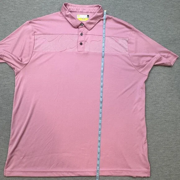 Nicklaus Mens Pink Hibiscus Pattern Golf Polo Shirt Short Sleeve Collared 2XL - Picture 8 of 10